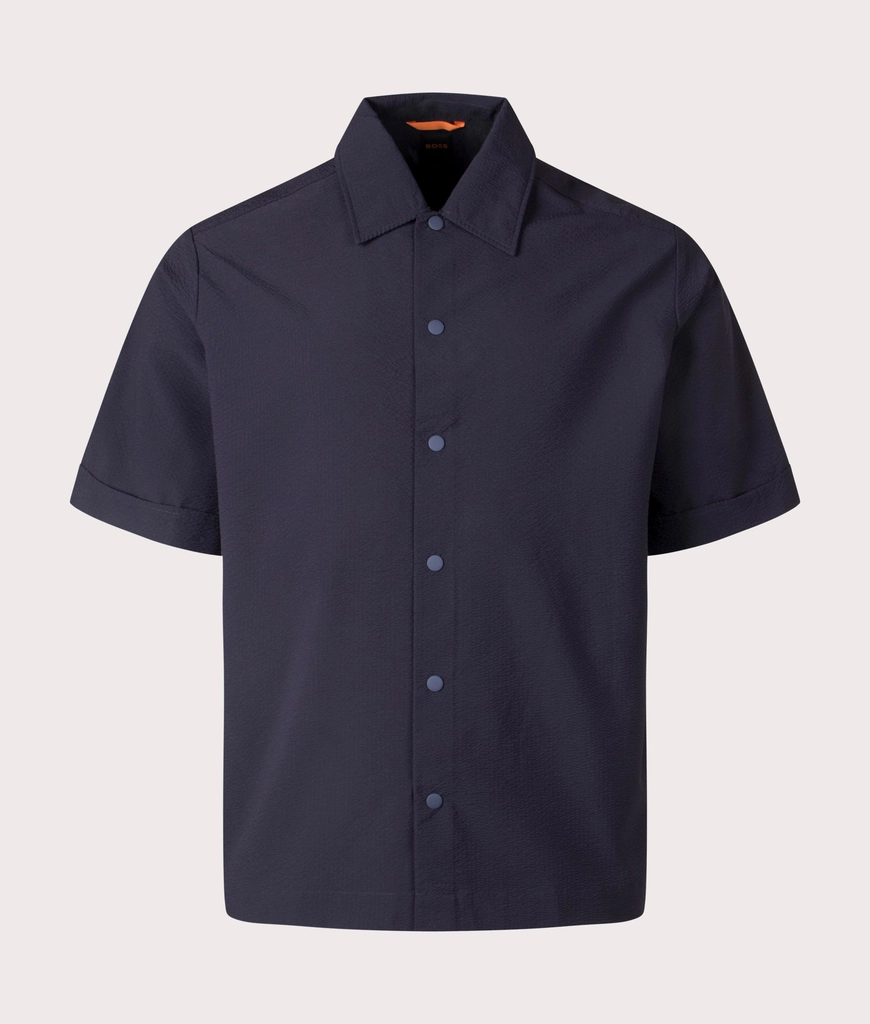Hugo Boss Mens Relaxed Fit Lapoully Short Sleeve Shirt